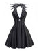 Schwarz 1960er Nightmare Before Christmas Jack Streifen Kleid