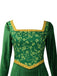 Grün 1930er Shrek im Mittelalterlichen Stil Stickerei Kleid