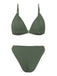 1960er Solide Netz Tiefer Ausschnitt Bikini Set & Cover-Up