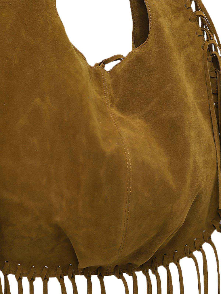 Boho Quaste Suede Hobo Umhängetasche