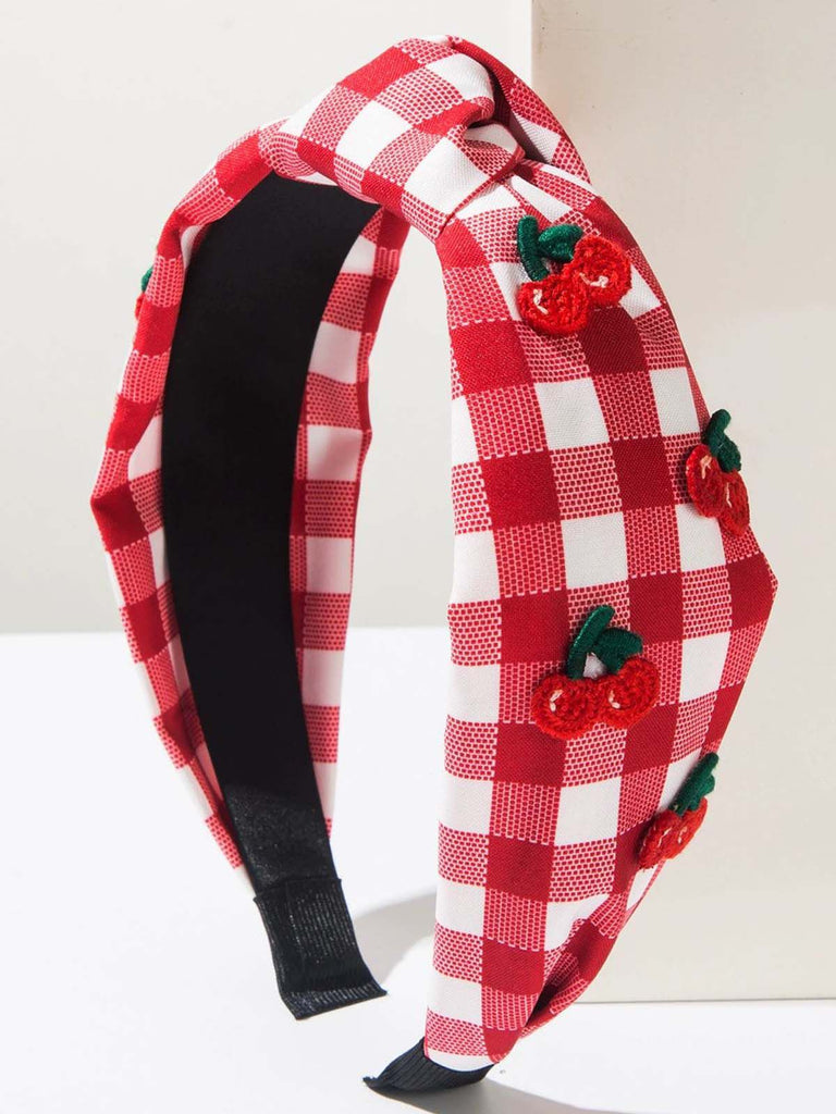 Obst Gingham Plaid Retro Bogen Stirnband