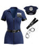 Marineblaues 80er Halloween Polizeikostüm mit Romper