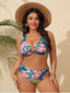 [Übergröße] Mehrfarbig 1950er Tropisch Blumen Bikini Set