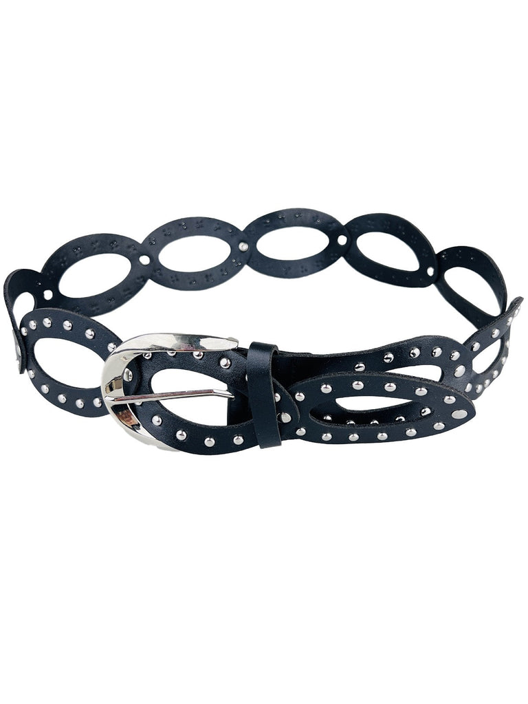 Vintage Punk Hohl Ring Niet Gürtel