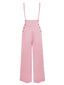 Rosa 1930er Solide Weites Bein Gurt Hosen