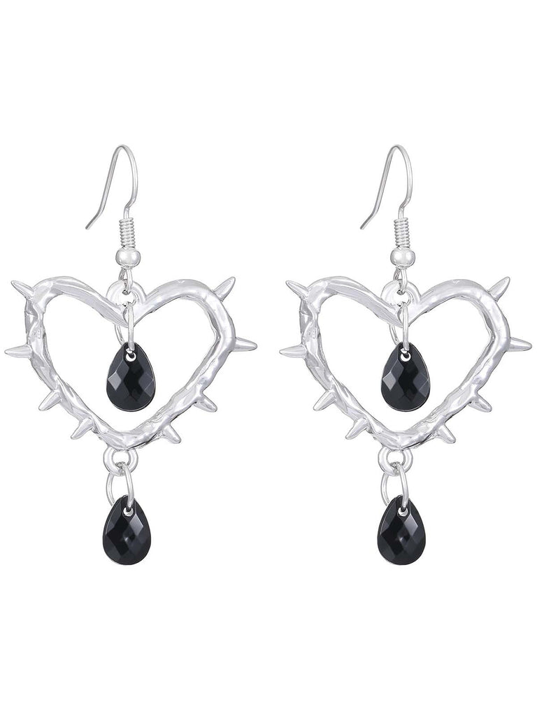 Vintage Herz-Form Dornenohrringe