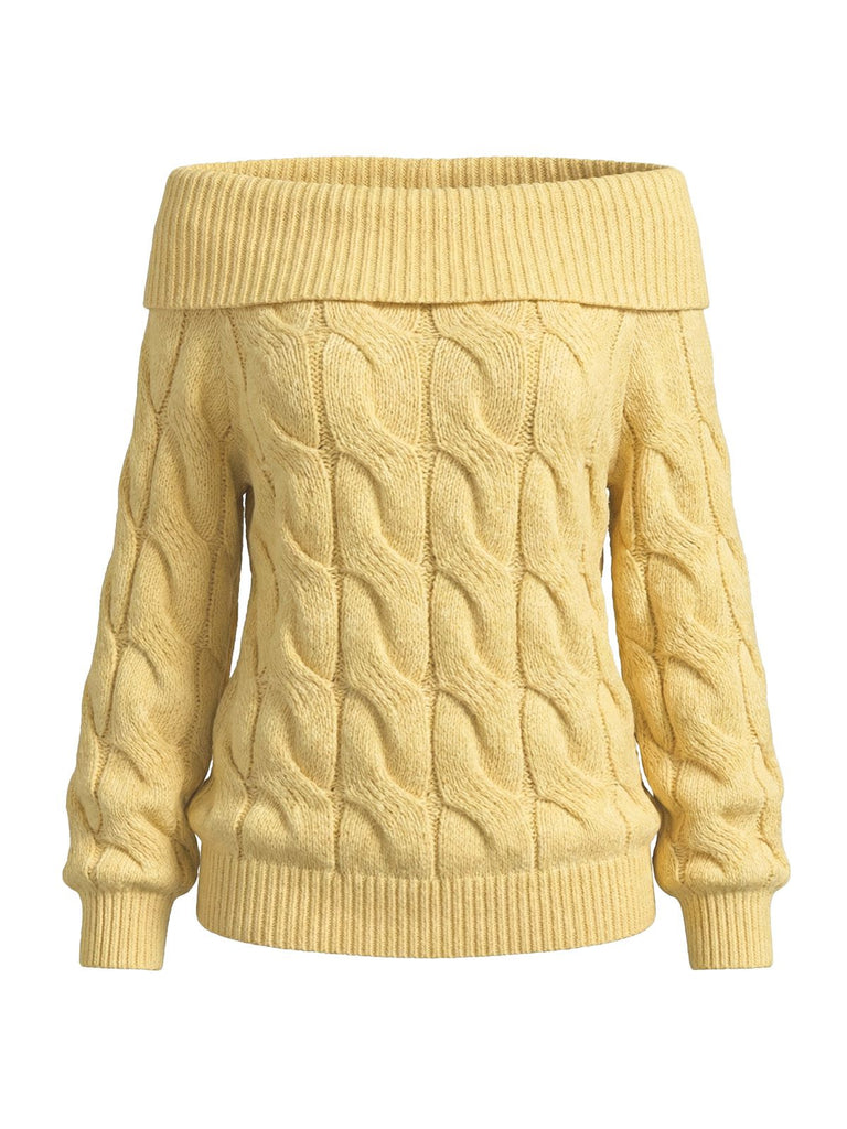 2000er Y2K Solide Schulterfrei Pullover