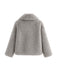 Grau 1980er Kunstpelz Kurzer Jacke