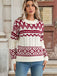 Rot & Weiß 1950er Weihnachten Fair Isle Stricken Pullover