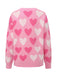 Rosa 1950er Valentinstag Herz Perle Pullover