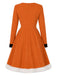 Orange 50er Fuchs-Kostümkleid mit Kunstpelz und Schwanz