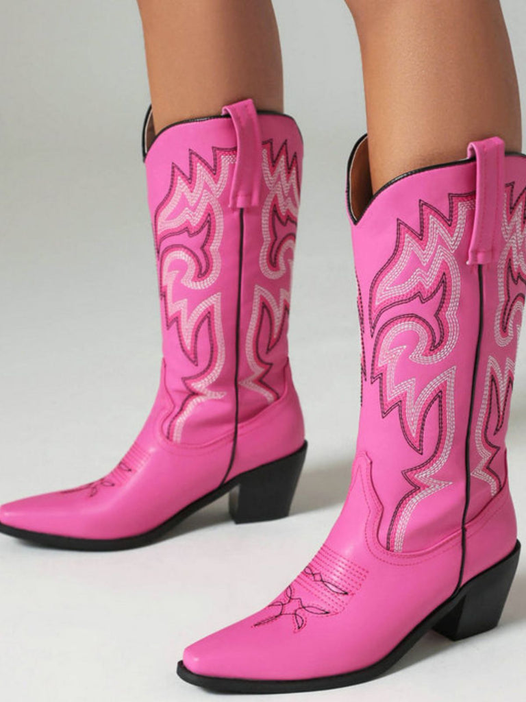 Weiß Vintage Stickerei Western Cowboy Stiefel