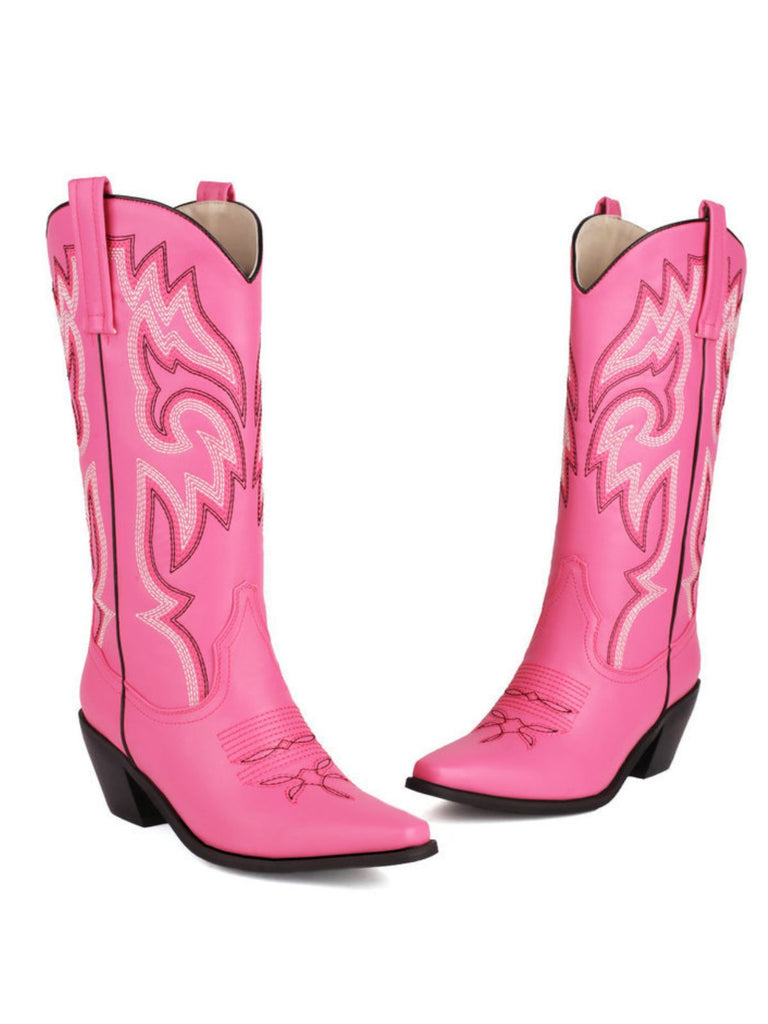 Weiß Vintage Stickerei Western Cowboy Stiefel