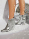Metallisch Quaste Spitzer Spitze Stiletto Chelsea Stiefel