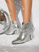 Metallisch Quaste Spitzer Spitze Stiletto Chelsea Stiefel