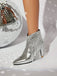 Metallisch Quaste Spitzer Spitze Stiletto Chelsea Stiefel