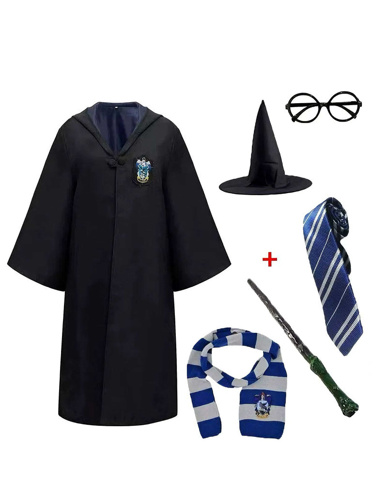 1970er Halloween Zaubererschule Kapuze Robe Kostüm Set