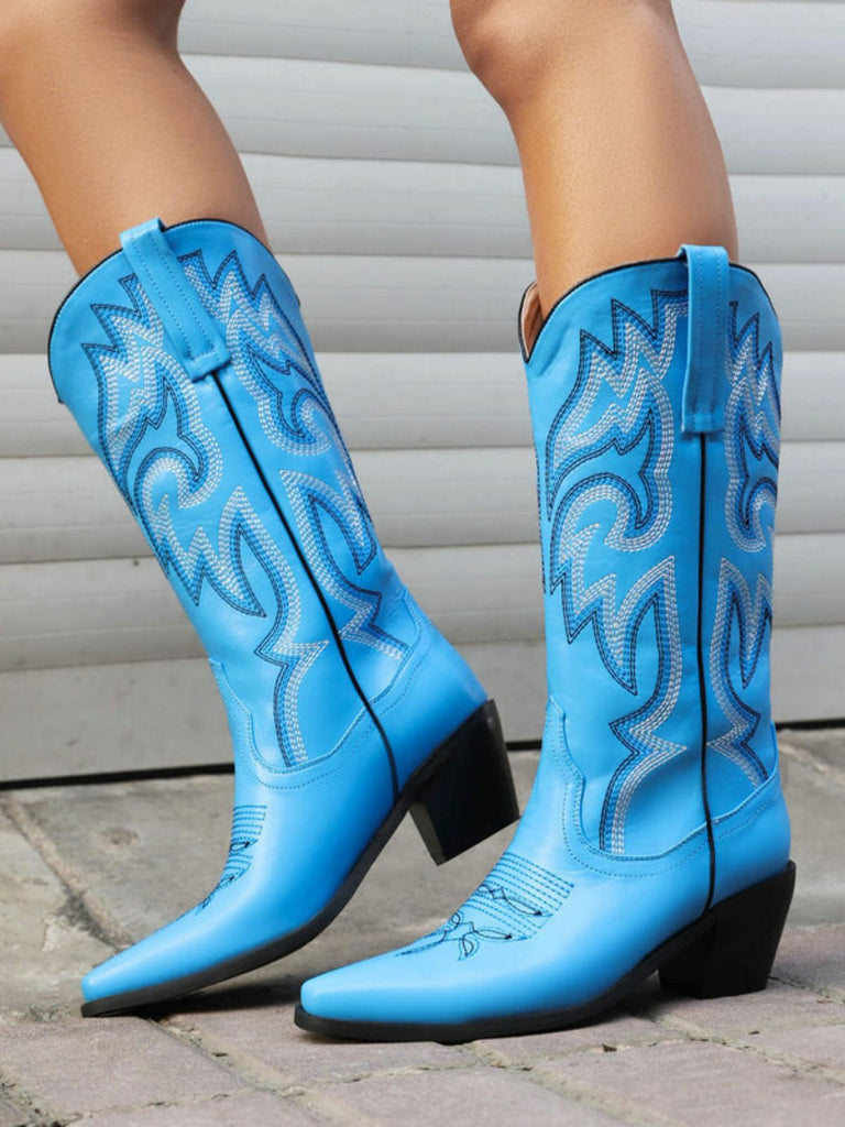 Weiß Vintage Stickerei Western Cowboy Stiefel