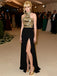 Gold 1930er Pailletten Patchwork Halter Rückenfrei Abend Kleid