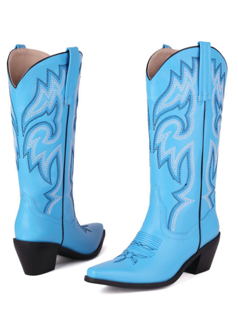 Weiß Vintage Stickerei Western Cowboy Stiefel