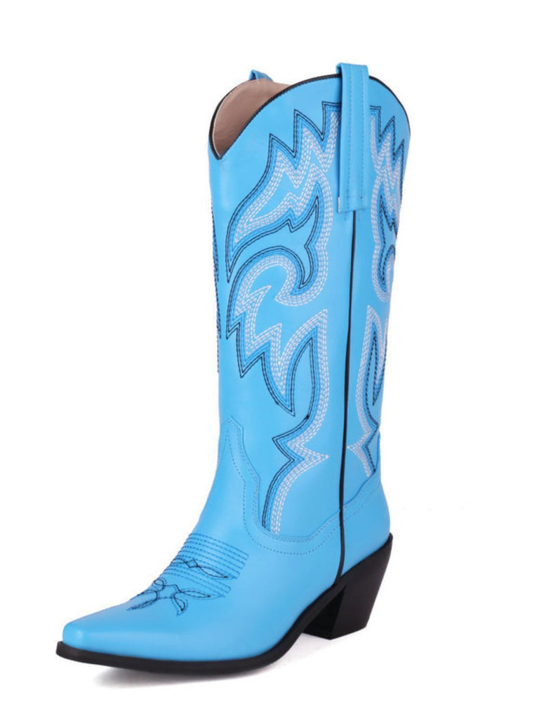 Weiß Vintage Stickerei Western Cowboy Stiefel