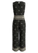 Schwarze 70er Bohemian Hose mit Runden und Nacken