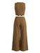 2-teiliges Set: Braune Weste mit V-Ausschnitt und weite Hose im Stil der 1940er Jahre – Vintage-Mode, Retro-Stil