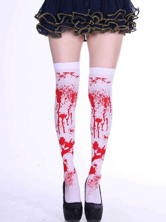 Halloween Gothic Blut Over-Knee Socken