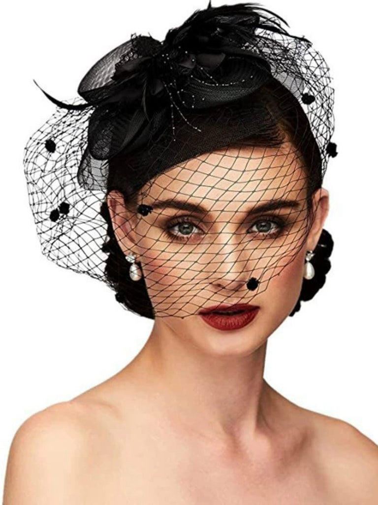 Vintage Netz Feder Bogen Haar Accessoires