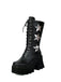 Vintage Steampunk Sternendruck Plattform Halbhohe Stiefel