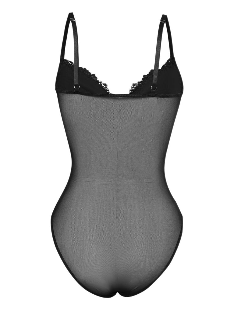 1960er Spitze Spaghetti Träger Korsett Bodysuit