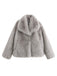 Grau 1980er Kunstpelz Kurzer Jacke