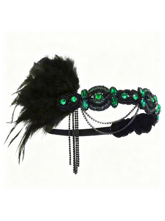 1920er Gatsby Feder Kristall Flapper Stirnband