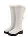 Kunstpelz Kniehoch Schneefall Stoff Stiefel