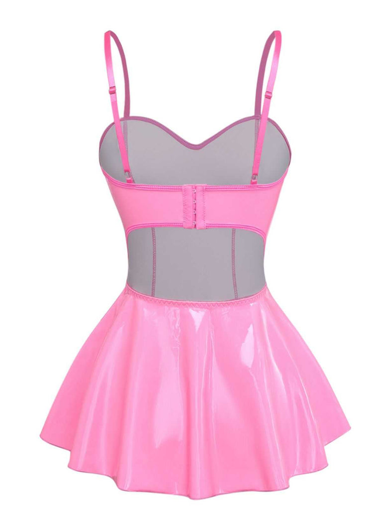 1980er Solide Latex Hasenkostüm Kleid Mit Ohren Stirnband