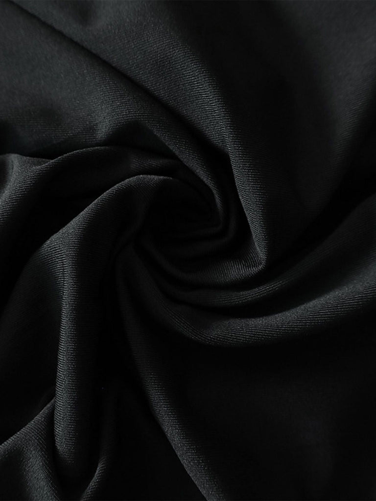 1980er Solide Eine Schulter Rückenfrei Abend Kleid mit Schleppe