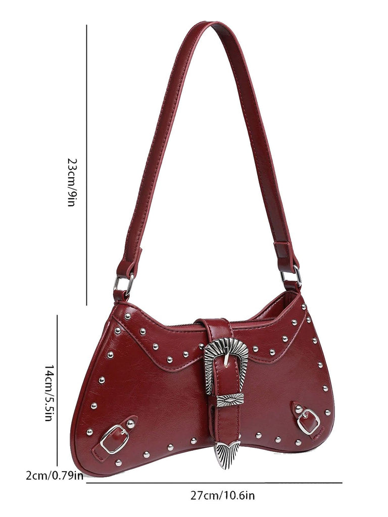 Burgunder Sattel Punk Vintage Tasche