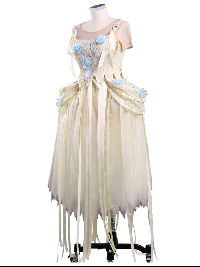 Aprikose 1940er Wednesday Enid Stil Kleid