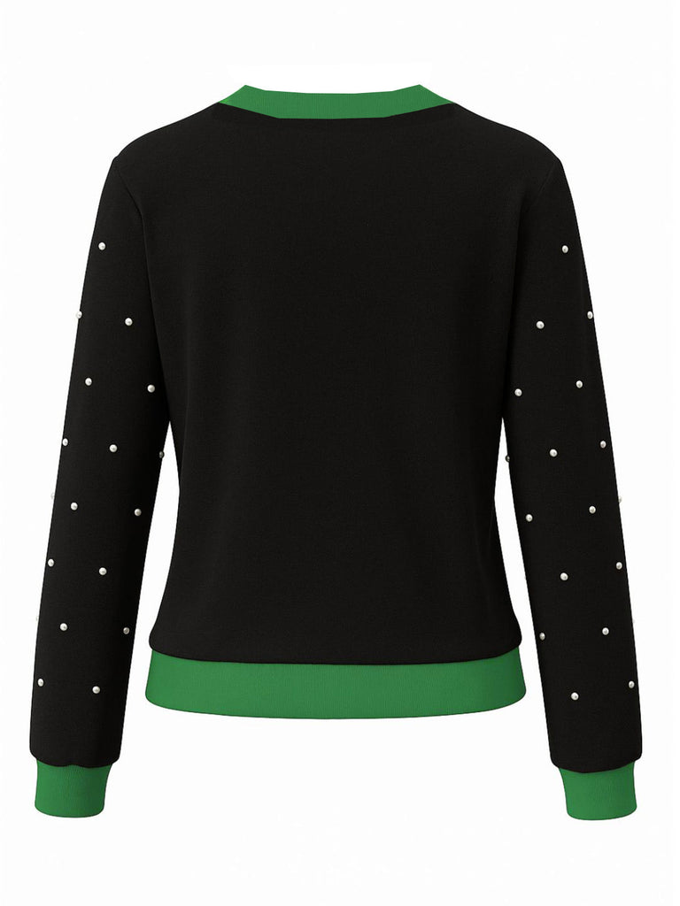 1980er 3D Weihnachtsbaum Lametta Pullover