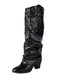 Vintage Genietet Schnalle Wadenmitte Stiefel