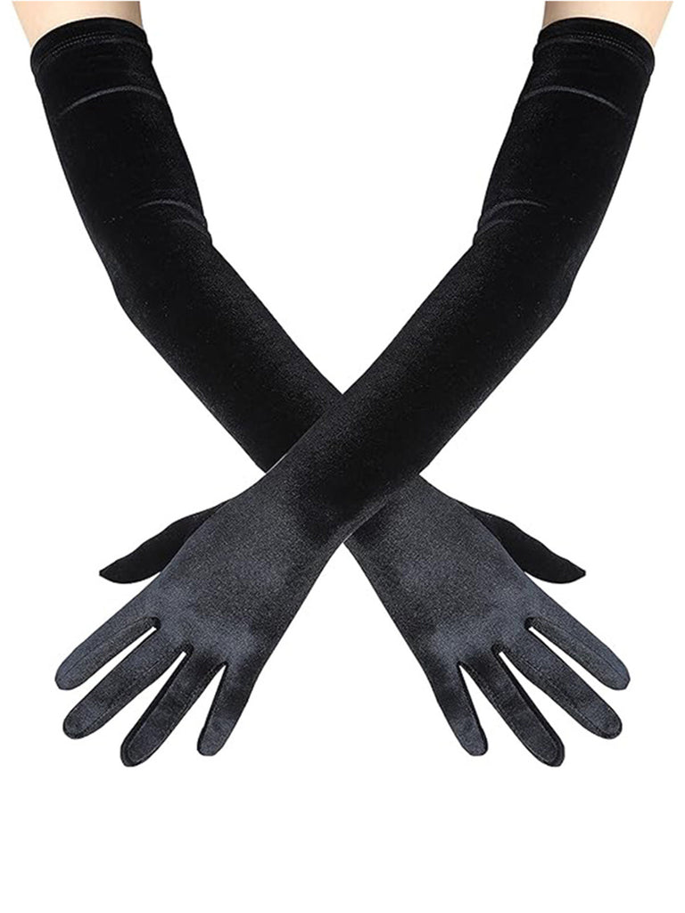 Samt Party Solide Vintage Lange Handschuhe
