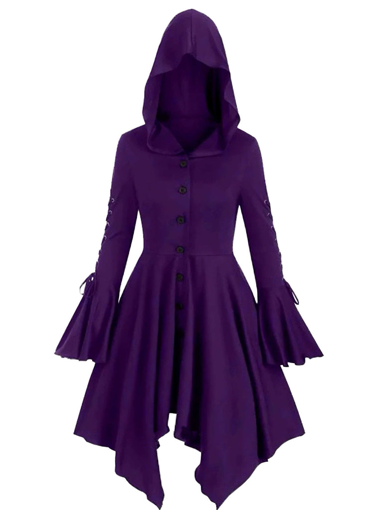 1980er Gothic Hooded Punk Lang Jacke