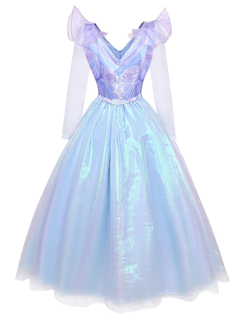 Blau 1950er Glinda Böse Hexe Netz Kleid