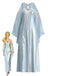Hellblaues 80er Maxikleid im Amidala-Stil mit Cape-Ärmeln