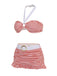 RETRO ROTES KARIERTES HALFTER BIKINI-SET