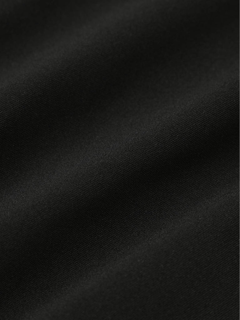 Schwarz 1960er Ärmellos Revers Knopf Enges Kleid