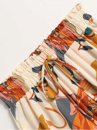 1970er Boho Blumen Bogen Stufen Rock