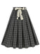 1950er Polka Dot Gürtel Plaid Plissiertes Rock