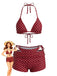 50er Bikini & Shorts mit Polka-Dots und Neckholder
