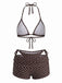 50er Bikini & Shorts mit Polka-Dots und Neckholder